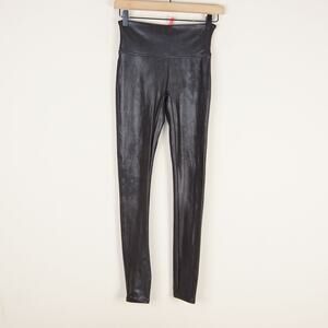 Spanx Black Faux Leather Leggings Womens Sz S